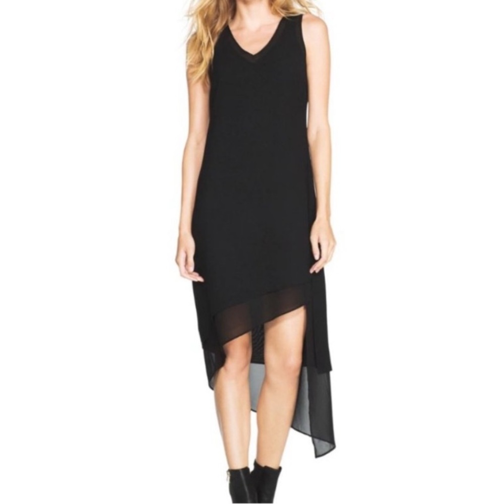 White House Black Market Black Asymmetrical Sheath Dress